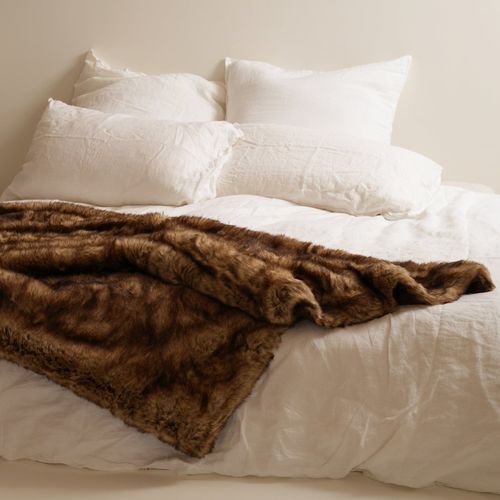 Vegan Fur Throw - Wolf