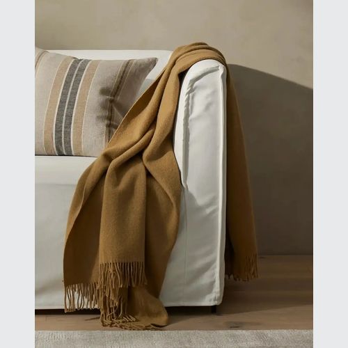 Weave Home Nevis Throw Blanket - Camel | NZ Lambswool
