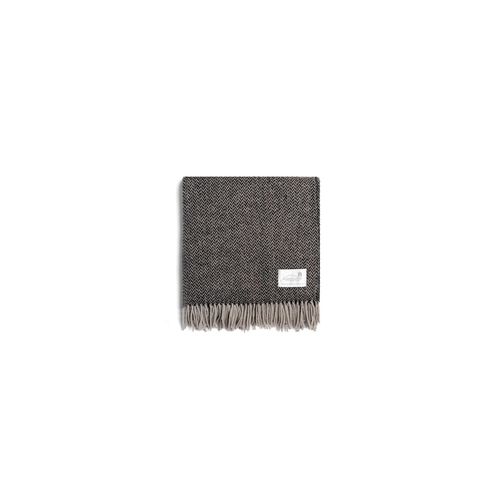 Ruanui Station Lambswool Throw -  Collier's Coal Chevron