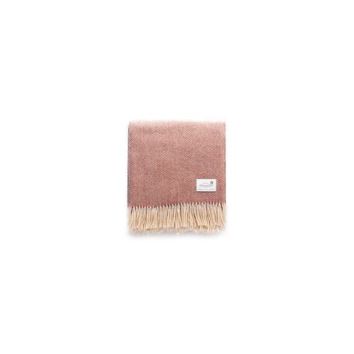 Ruanui Station Lambswool Throw - Pipipi Pink Chevron