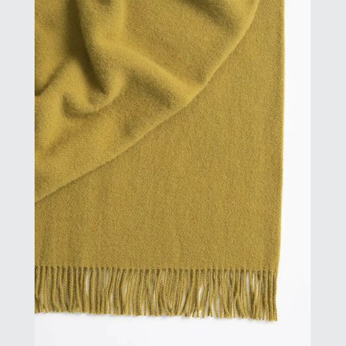 Weave Home Nevis Throw Blanket - Chartreuse | NZ Lambswool