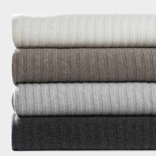 Wide Rib Italian Cashmere Blankets