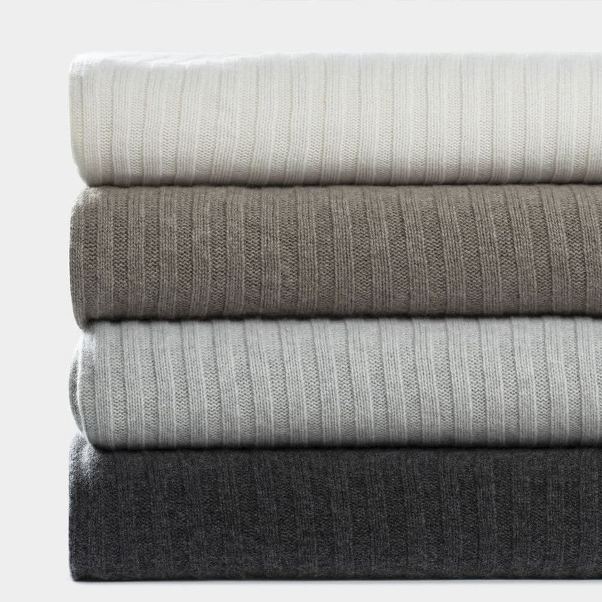 Wide Rib Italian Cashmere Blankets