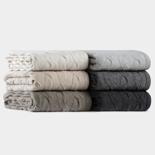 Chunky Cable Italian Cashmere Throws