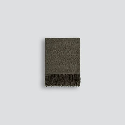 Baya Richmond Throw - Dark Olive | Acrylic/Wool Blend