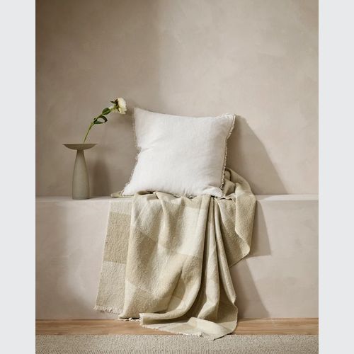 Baya Winton Throw - Neutral | Wool/Cotton Blend