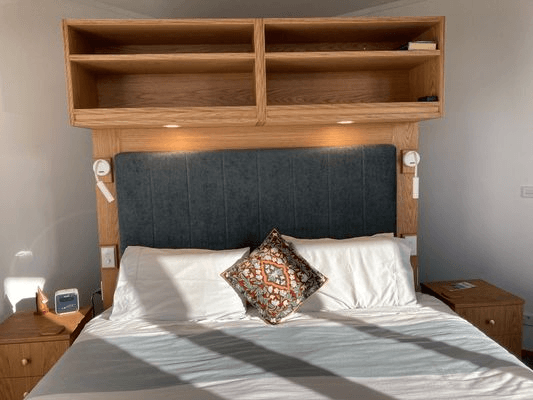 Oak Bedhead and Bookcase
