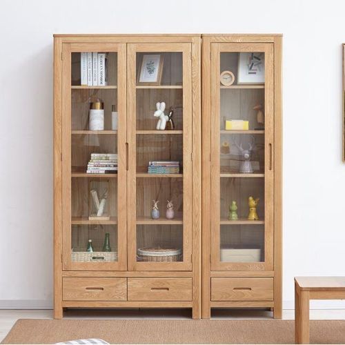 Humbie Solid Oak Slim Display Cabinet