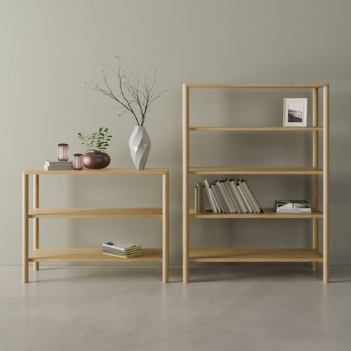 Nordica Bookshelf - 4 Tier Solid Oak (large)