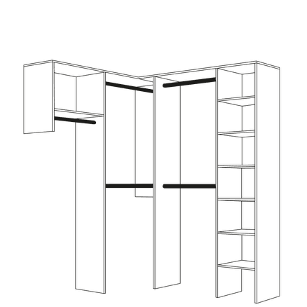 Basic L-Shape Walk In Wardrobe