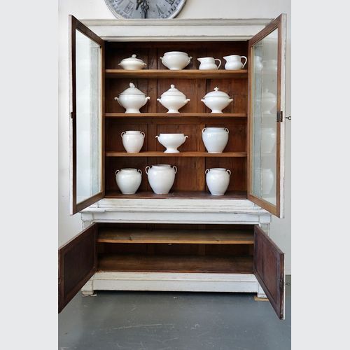 Antique French Painted Display Cupboard