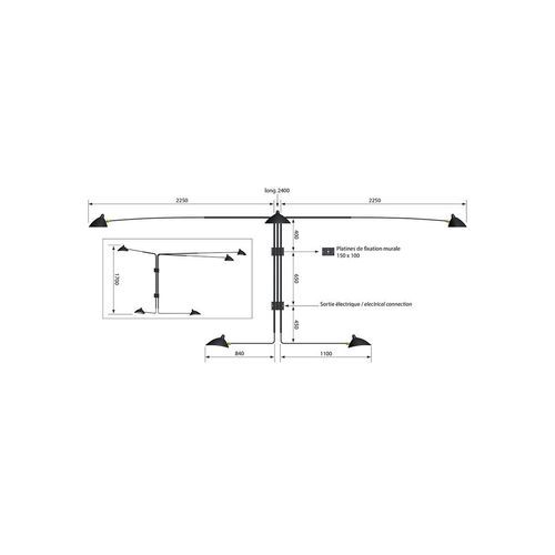 Applique 5 Bras Pivotants Wall Lamp by Serge Mouille
