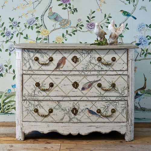 French Antique Louis XV Painted Commode