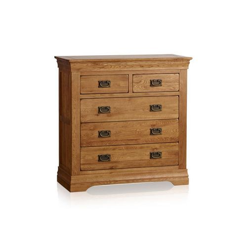 French Rustic Solid Oak 2+3 Chest Of Drawers