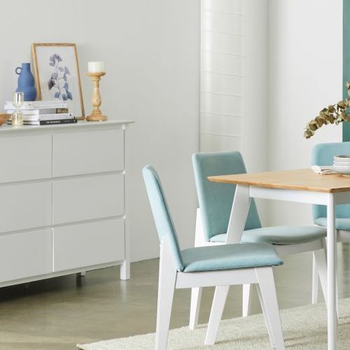 Myer White Low Chest Of Drawers | Hardwood Frame