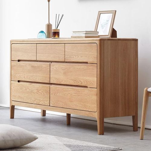 Seattle Natural Solid Oak 3+4 Chest of Drawers