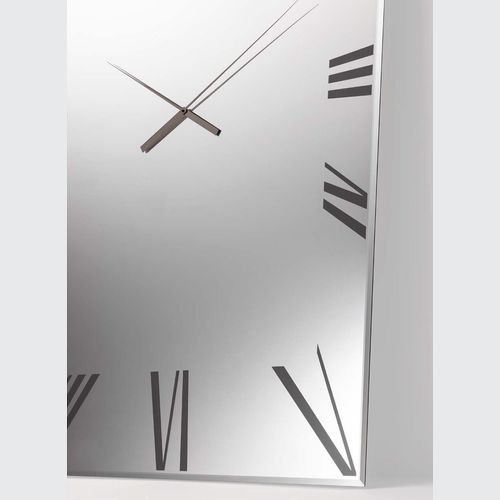 Titanium Rectangle Mirrored Clock