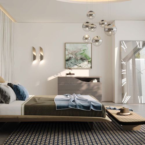 Titanium Rectangle Mirrored Clock