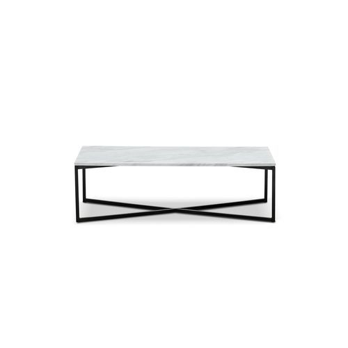 Ellie White Marble Rectangular Coffee Table | Black