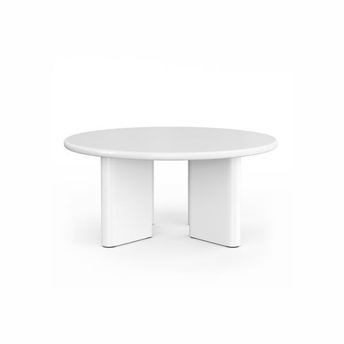 Omni Chunky Round Coffee Table | Matte White