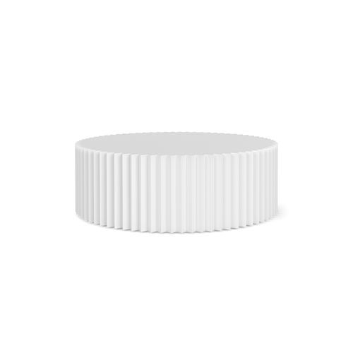 Kaei 90cm Round Fluted Coffee Table | White