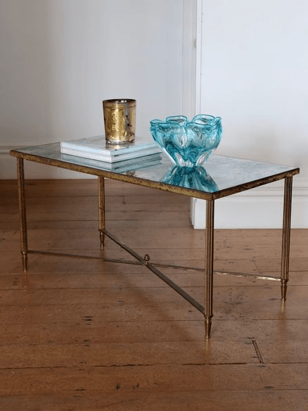 Bronze & Brass Coffee Table Maison Jansen Style