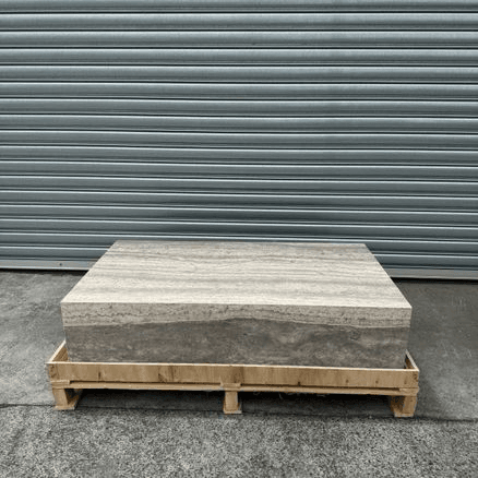 Block Coffee Table-Silver Travertine | Natural Stone Co.