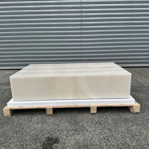 Block Coffee Table/White Onyx-Large | Natural Stone Co.