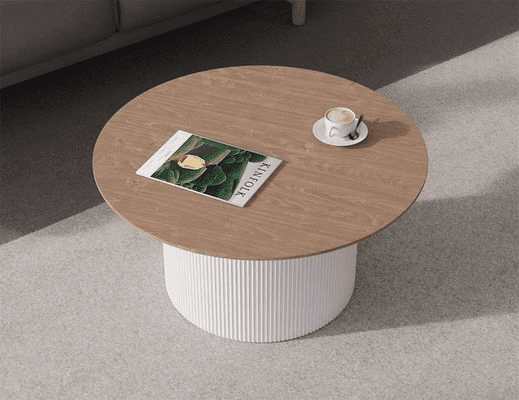 Mimi Coffee Table - White - Natural