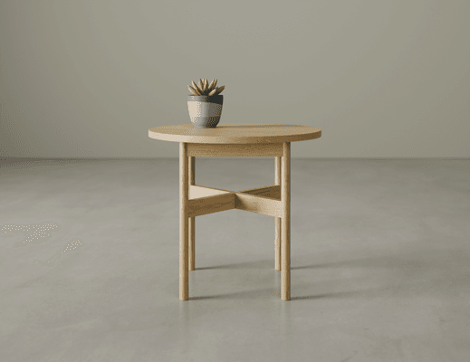 Nordica Side Table - Round Solid Oak 50 diam