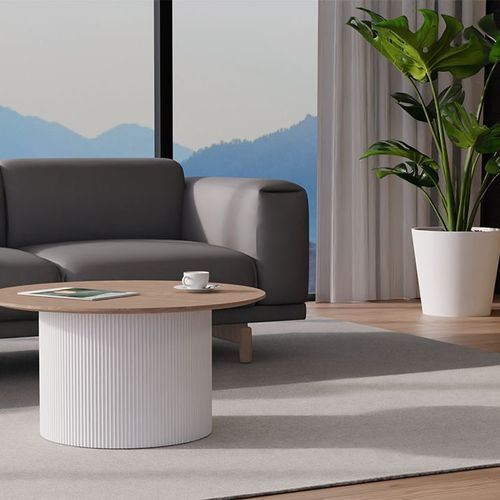 Mimi Coffee Table - White - Natural