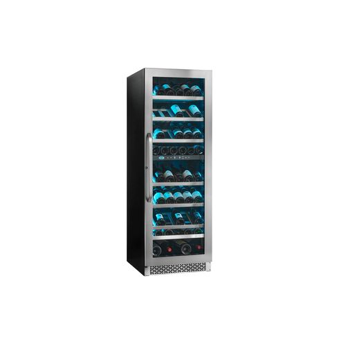 130-166 Bottle Dual-Zone Stainless Steel Wine Fridge