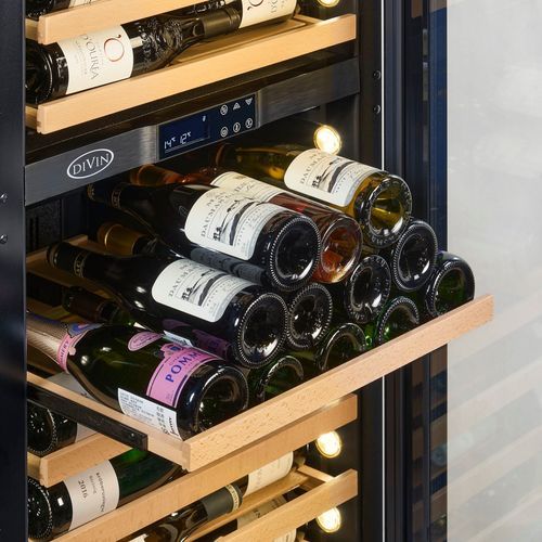 105-114 Bottle Dual-Zone Jet Black Wine Fridge