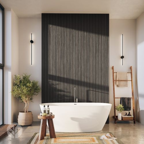 Acupanel® | Black | Exterior Composite Slat Wall Panels