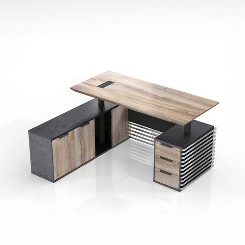 PHOENIX Sit & Stand Electric Lift Executive Desk with Left Return 1.8M - Warm Oak & Black