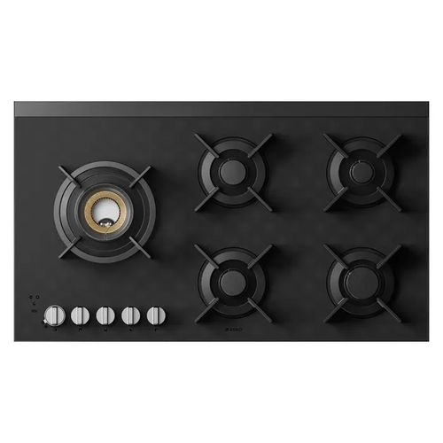Gas Hob 5 Burner Volcano - Matte Black 90cm