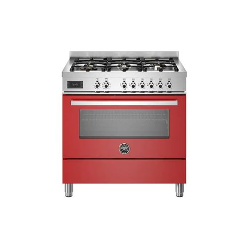90cm Professional Series Dual Fuel Cooker - Red