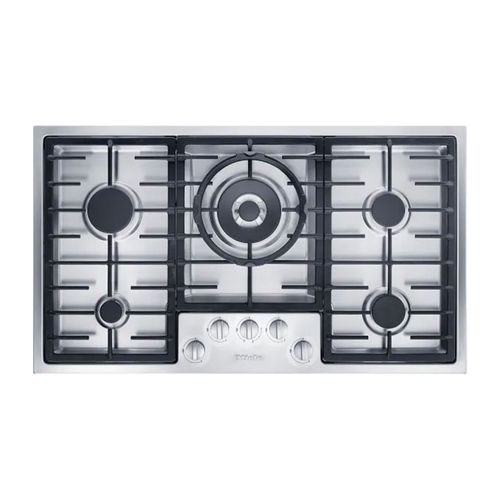 Miele 90cm 5 Burner Dual Wok Burner Gas Cooktop - Stainless Steel