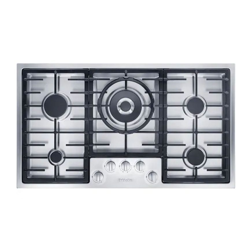 Miele 90cm 5 Burner Dual Wok Burner Gas Cooktop - Stainless Steel