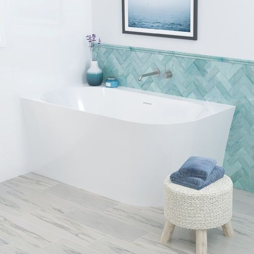 Chloe Acrylic Corner Bath with Overflow, 1400mm