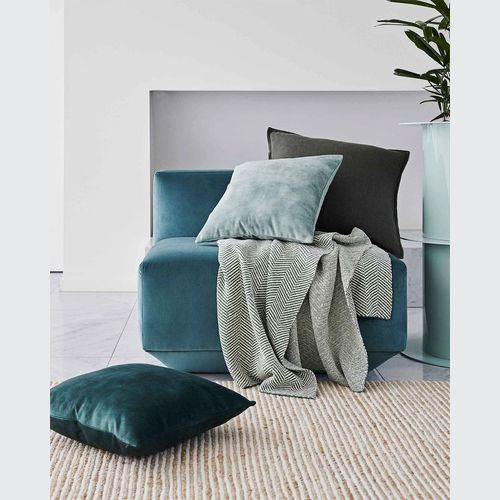 Weave Home Ava Velvet Cushion - Seaglass | 50 x 50cm