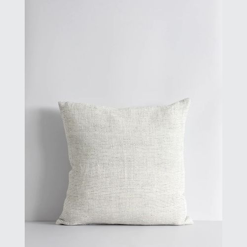 Baya Sandridge Cushion - Off White/Lead | 100% Linen