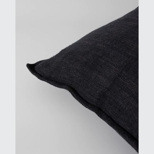 Baya Flaxmill Handwoven Linen Cushion - Black