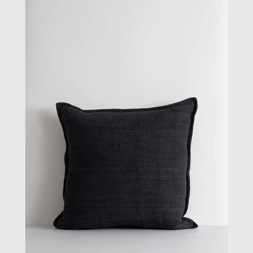 Baya Flaxmill Handwoven Linen Cushion - Black