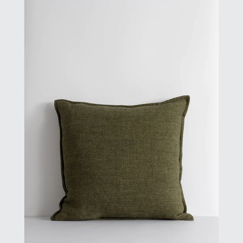 Baya Flaxmill Handwoven Linen Cushion - Winter Moss | Two Sizes