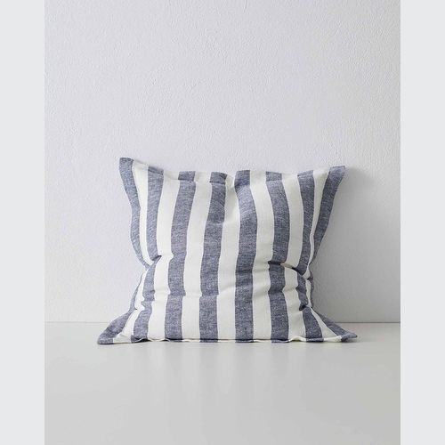 Weave Home Vito Striped Linen Cushion - Ocean | 50 x 50cm