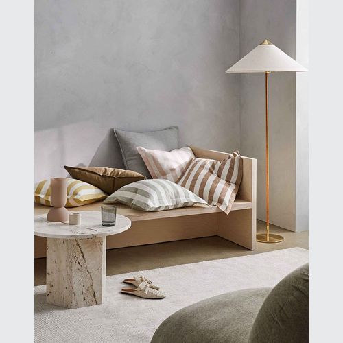Weave Home Vito Striped Linen Cushion - Laurel | 50 x 50cm