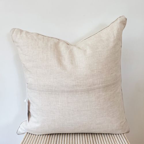 100% French Flax Linen Feather filled Cushion- Natural Oat