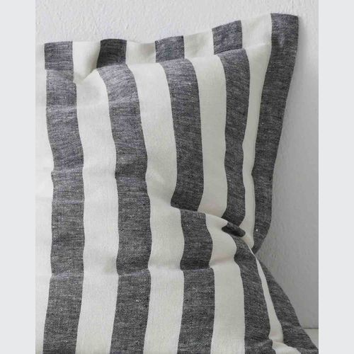 Weave Home Vito Striped Linen Cushion - Shadow | 50 x 50cm
