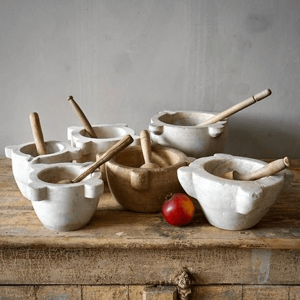 Antique French Marble Mortar & Pestle